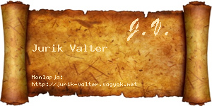 Jurik Valter névjegykártya